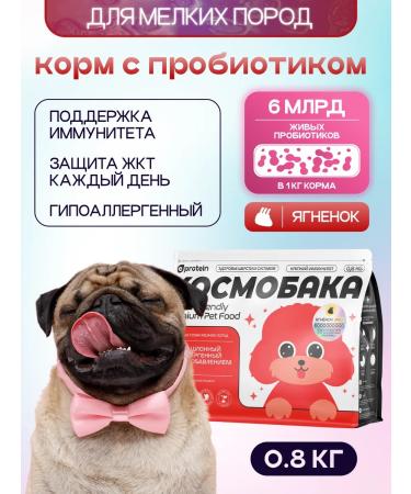 SPACEBAK Feed for dogs of small breeds of dry 0.8 kg lamb probiotic