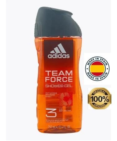 adidas Team Force shower gel 3 in 1 250 ml - Buy Online on GoSupps.com