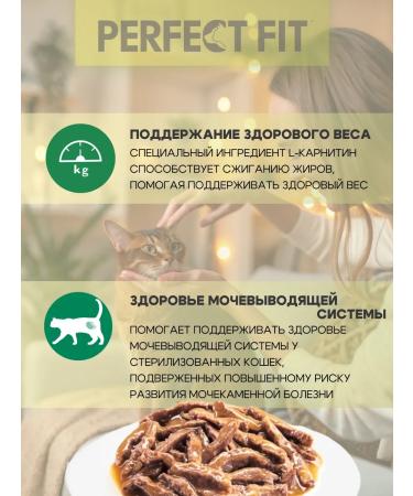 PERFECT FIT Wet food for sterilized cats with chicken 28*75 g - Buy Online on GoSupps.com