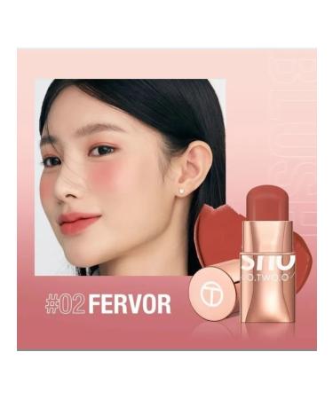 OTWOO O.TWO.O Set: PORTABLE 3-in-1 Blush Stick shade 02 (Blazing) 7g + FREE SPONGE. - Buy Online on GoSupps.com
