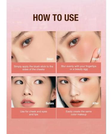 OTWOO O.TWO.O Set: PORTABLE 3-in-1 Blush Stick shade 02 (Blazing) 7g + FREE SPONGE. - Buy Online on GoSupps.com
