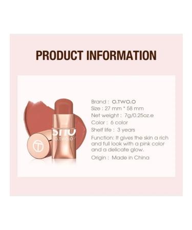 OTWOO O.TWO.O Set: PORTABLE 3-in-1 Blush Stick shade 01 (Youthful) 7g + FREE SPONGE. - Buy Online on GoSupps.com