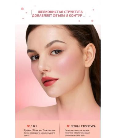 OTWOO O.TWO.O set: Pick Me 3-in-1 matte blush cream shade 05 (Brown-Red) 10g + FREE SPONGE. - Buy Online on GoSupps.com