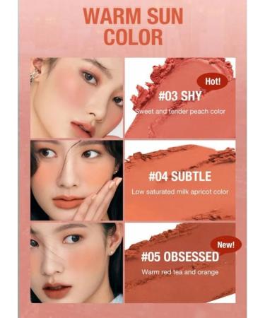 OTWOO O.TWO.O Set: PORTABLE 3-in-1 Blush Stick shade 520 (Powdery Pink) 7g. + FREE SPONGE. - Buy Online on GoSupps.com