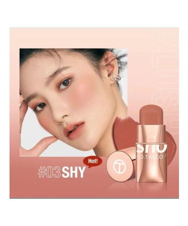 OTWOO O.TWO.O Set: PORTABLE 3-in-1 Blush Stick shade 03 (Shy) 7g + FREE SPONGE. - Buy Online on GoSupps.com
