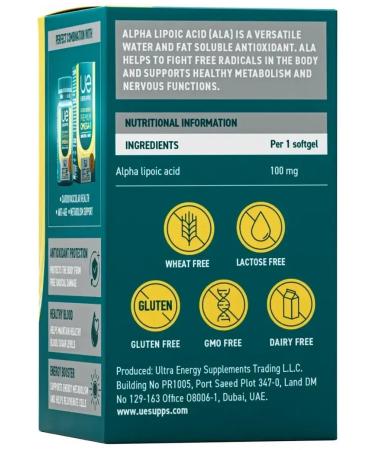 UESUPPS Alpha-lipoic acid ultra Energy caps. No. 30 - Buy Online on GoSupps.com