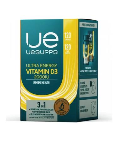 UESUPPS Vitamin D3 2000Mom Ultra Energy caps. No. 120 - Buy Online on GoSupps.com