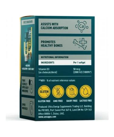 UESUPPS Vitamin D3 2000Mom Ultra Energy caps. No. 120 - Buy Online on GoSupps.com