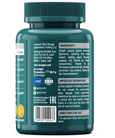 UESUPPS Vitamin B complex Ultra Energy caps. No. 90 - Buy Online on GoSupps.com