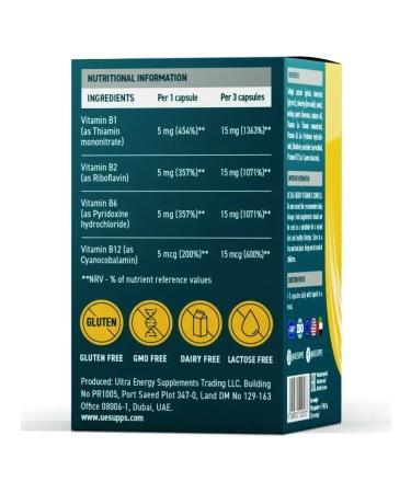 UESUPPS Vitamin B complex Ultra Energy caps. No. 90 - Buy Online on GoSupps.com