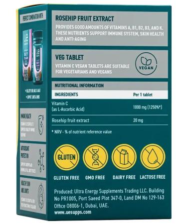 UESUPPS Vitamin C Ultra Energy Tab. No. 60 - Buy Online on GoSupps.com