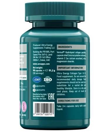 UESUPPS Collagen I and III type Ultra Energy caps. No. 90 - Buy Online on GoSupps.com