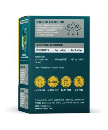 UESUPPS Magnesium Citrate Ultra Energy caps. No. 90 - Buy Online on GoSupps.com