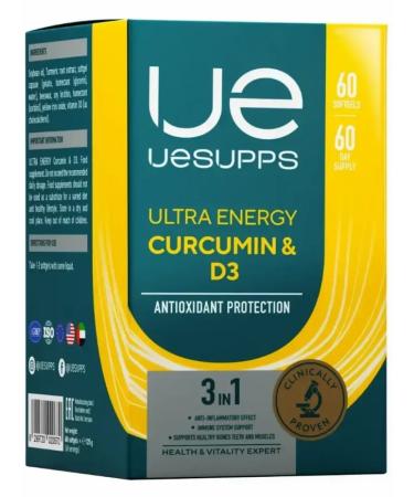 UESUPPS Kurkumin and vitamin D3 Ultra Energy caps. No. 60 - Buy Online on GoSupps.com