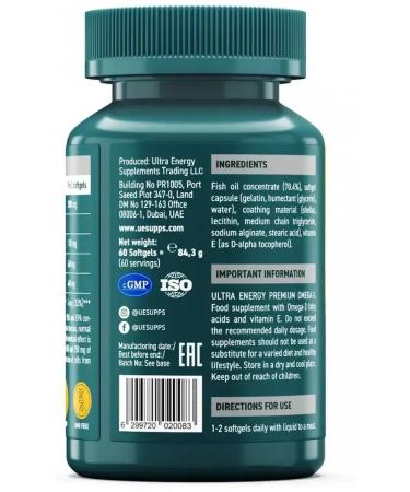 UESUPPS Premium Omega-3 Ultra Energy caps. No. 60 - Buy Online on GoSupps.com