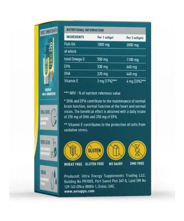 UESUPPS Premium Omega-3 Ultra Energy caps. No. 90 - Buy Online on GoSupps.com