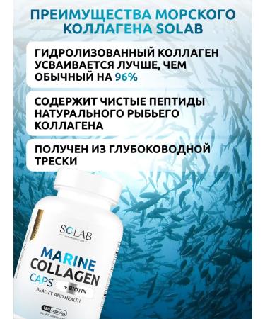SOLAB Sea collagen in capsules with vitamin C and biotin - Buy Online on GoSupps.com