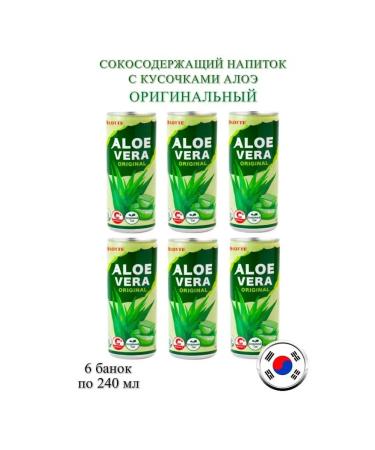 Lotte Let's Be Sokom -containing drink Aloe Vera Original 6 cans
