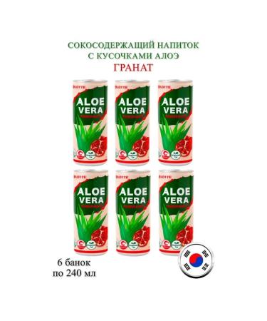 Lotte Let's Be Sokom -containing drink Aloe Vera with grenade taste 6 cans