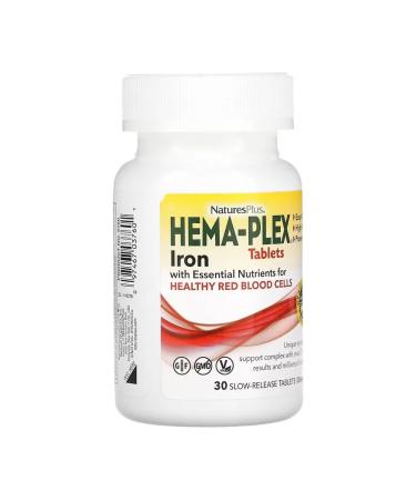 Hemaplex heema -plex iron 30 tablets with slow release ... - Buy Online on GoSupps.com