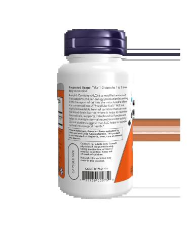 Now Acetyl-L-Carnitine Acetyl-L-Carnitine 500 mg of mass capsule ... - Buy Online on GoSupps.com