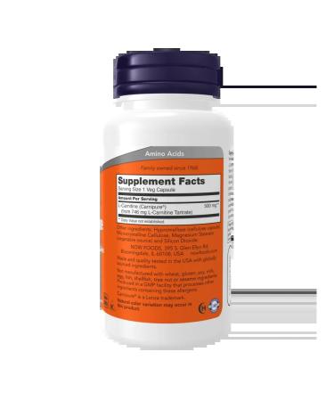 Now L-Carnitine L-Carnitine 500 mg capsule weighing 917 mg 60 w ... - Buy Online on GoSupps.com