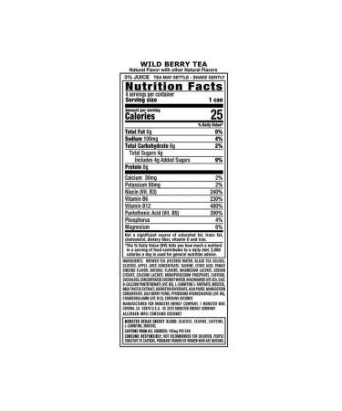 Monster Energy REHAB Wild Berry Tea 458 ml Energy drink - Buy Online on GoSupps.com