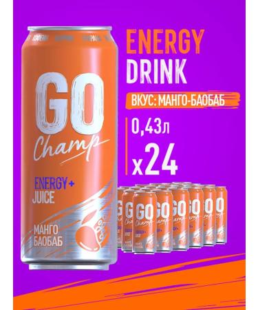 GO Champ Energy drink mango baobab 24pcs x 430ml