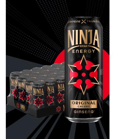Ninja Star Energy Energetic Vishnya-Sliva with ginseng extract 24 x 0.45 liters - Buy Online on GoSupps.com