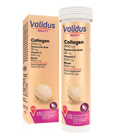 Validus Collagen+hyaluronic acid+biotin sparkling tablets 15pcs