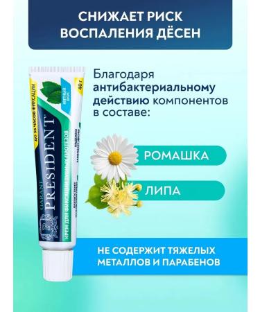 PRESIDENT Cream for fixing Garant prostheses with mint taste 40 g - Buy Online on GoSupps.com