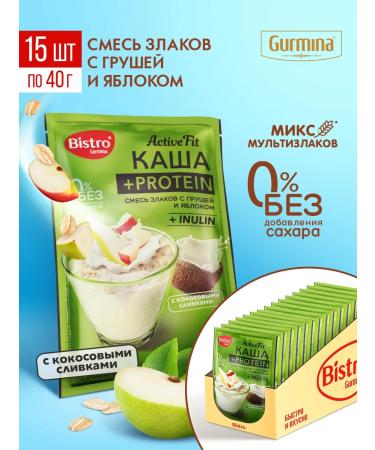 Gurmina Instant porridge + protein with pear and apple 15 pieces of 40 g each