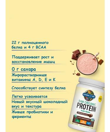 Garden of Life Plant protein RAW chocolate 700 grams - Buy Online on GoSupps.com
