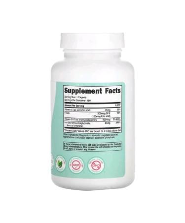 Nutricost Iron with a folat for women 180 capsules - Buy Online on GoSupps.com