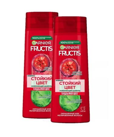 Garnier Hair shampoo Fructis Coji Strong color 400ml 2pcs
