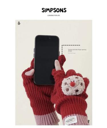 Women's winter gloves pink cookies wool - Buy Online on GoSupps.com