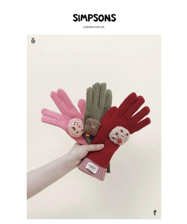 Women's winter gloves pink cookies wool - Buy Online on GoSupps.com