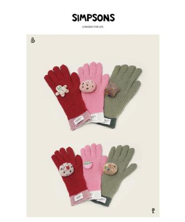 Women's winter gloves pink cookies wool - Buy Online on GoSupps.com