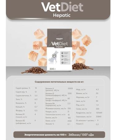 AlphaPet Vet Diet dry complete dietary food for adult dogs of all breeds recommended for liver diseases 0.5 kg - Buy Online on GoSupps.com