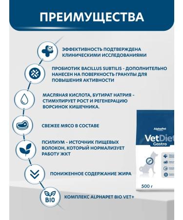 AlphaPet Vet Diet dry complete dietary food for adult dogs of all breeds recommended for acute digestive disorders during the rehabilitation period and exhaustion 0.5 kg - Buy Online on GoSupps.com