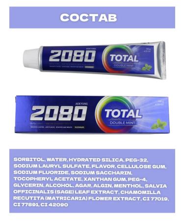 Toothpaste 2080 dental clinic natural mint 120 g - 2 ... - Buy Online on GoSupps.com