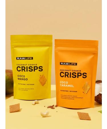 RAWLIFE Cookies without sugar and gluten vegan coconut-mango 75g - Buy Online on GoSupps.com