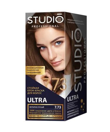 Studio Professional Hair Cream Ultra Tone 7.73 Amber Black 115 ml