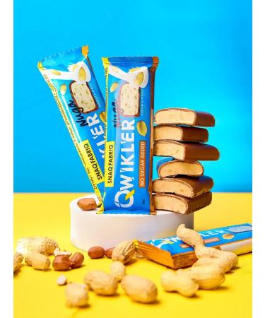 ChocolatbarTech Qwikler Batons without sugar "Nuga and peanuts" 12pcs 40g - Buy Online on GoSupps.com