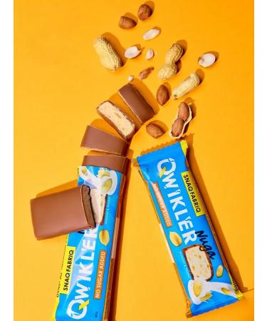 ChocolatbarTech Qwikler Batons without sugar "Nuga and peanuts" 12pcs 40g - Buy Online on GoSupps.com