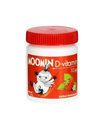 Vitamin D3 MOOMIN for children with a taste of strawberries with xylitol 10 ...