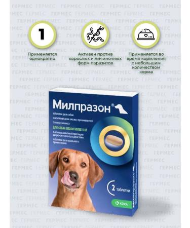 KRKA Milprazone for dogs of large rocks 2 tab - Buy Online on GoSupps.com