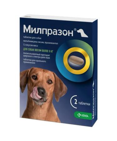 KRKA Milprazone for dogs of large rocks 2 tab - Buy Online on GoSupps.com