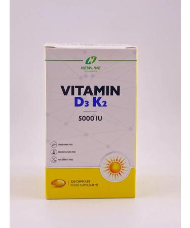 Gairbekstore Vitamin D3 + K2 5000 IU NewLine 120 capsules