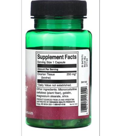Swanson Glandular ovary 250 mg 60 capsules - Buy Online on GoSupps.com